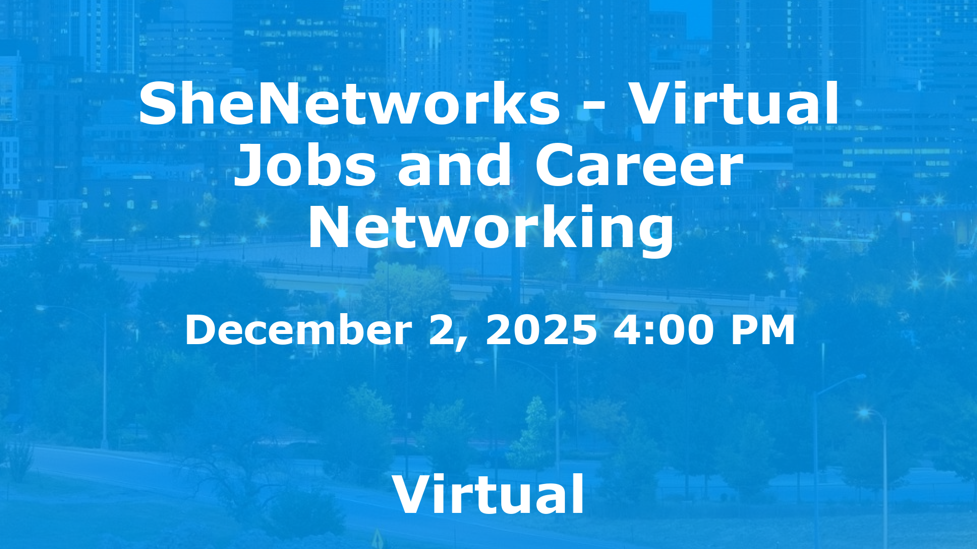 SheNetworks - Virtual Jobs and Career Networking event image